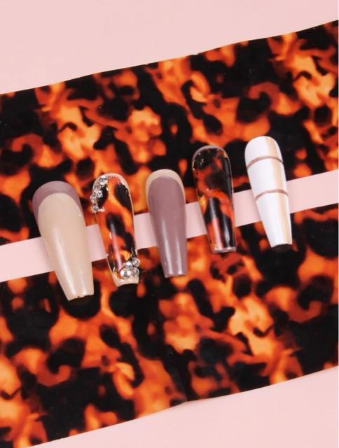 2枚セット●べっ甲ネイル ニュアンスネイル●転写フィルム フィルムシート●茶ブラウン●レジン ハンドメイドアクセサリー < 香水/コスメ/ネイル  2枚セット●べっ甲ネイル ニュアンスネイル●転写フィルム フィルムシート●茶ブラウン●レジン ハンドメイドアクセサリー < 香水/コスメ/ネイルの