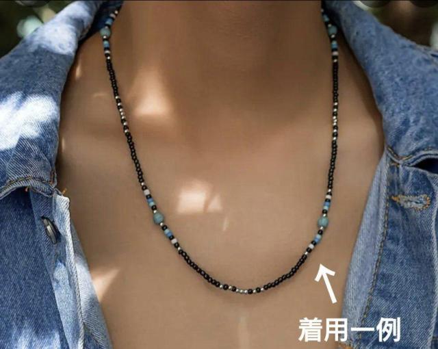 ターコイズネックレス★黒ビーズネックレス★メンズ・レディースネックレス☆新品   夏ネックレス  ターコイズビーズネックレス < 男性アクセサリー/時計  ターコイズネックレス★黒ビーズネックレス★メンズ・レディースネックレス☆新品   夏ネックレス  ターコイズビーズネックレス < 男性アクセサリー/時計の