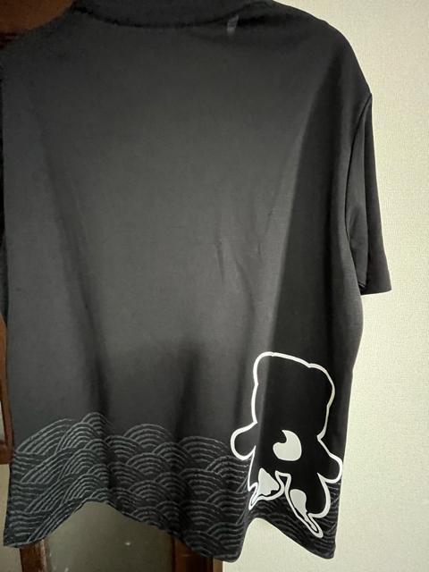 Mサイズ!高貴紳士的!商標登録!黒柴印 和んこ堂!サラッとメッシュ素材!ブラック色合い!半袖Tシャツ! < 男性ファッション  Mサイズ!高貴紳士的!商標登録!黒柴印 和んこ堂!サラッとメッシュ素材!ブラック色合い!半袖Tシャツ! < 男性ファッションの