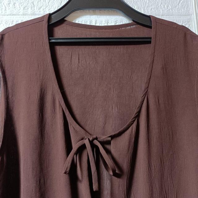 Nazareno Gabrielli★USED★シフォンロングベスト/ブラウン < 女性ファッション  Nazareno Gabrielli★USED★シフォンロングベスト/ブラウン < 女性ファッションの