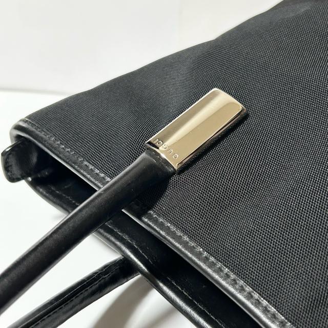 GUCCI グッチ キャンバス レザー トートバッグ ハンドバッグ ブラック シルバー金具 B5 収納 かばん < ブランド GUCCI グッチ キャンバス レザー トートバッグ ハンドバッグ ブラック シルバー金具 B5 収納 かばん < ブランドの