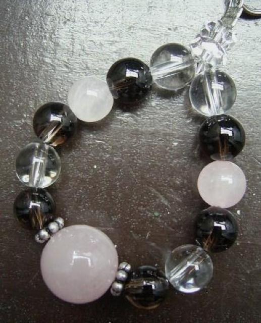 ☆恋愛運・ポジティブ☆ローズクォーツx煙水晶x水晶ストラップ < 家電/AV  ☆恋愛運・ポジティブ☆ローズクォーツx煙水晶x水晶ストラップ  < 家電/AVの