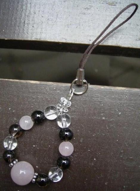 ☆恋愛運・ポジティブ☆ローズクォーツx煙水晶x水晶ストラップ < 家電/AV  ☆恋愛運・ポジティブ☆ローズクォーツx煙水晶x水晶ストラップ < 家電/AVの