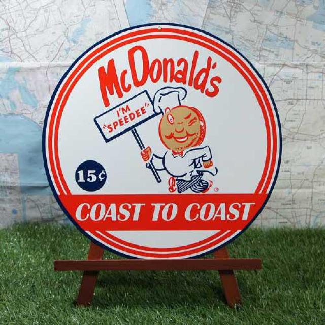 新品【ブリキ看板】McDonald's/マクドナルド Speedee 丸型 < ホビー  新品【ブリキ看板】McDonald's/マクドナルド Speedee 丸型  < ホビーの