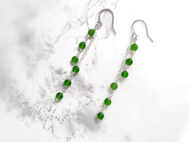 *クロムダイオプサイトのロングピアス*SF 22016 < 女性アクセサリー/時計 *クロムダイオプサイトのロングピアス*SF 22016 < 女性アクセサリー/時計の