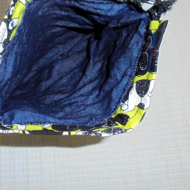◆フレンチブルドッグ×黄緑地◆裏地あり巾着 < 女性ファッション  ◆フレンチブルドッグ×黄緑地◆裏地あり巾着 < 女性ファッションの