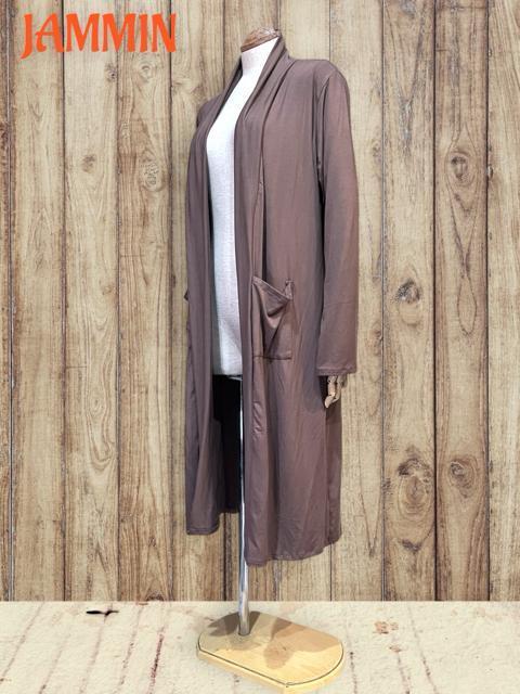 ストレッチロングカーディガン ベージュ 羽織り エスニック アジアン < 女性ファッション ストレッチロングカーディガン ベージュ 羽織り エスニック アジアン < 女性ファッションの