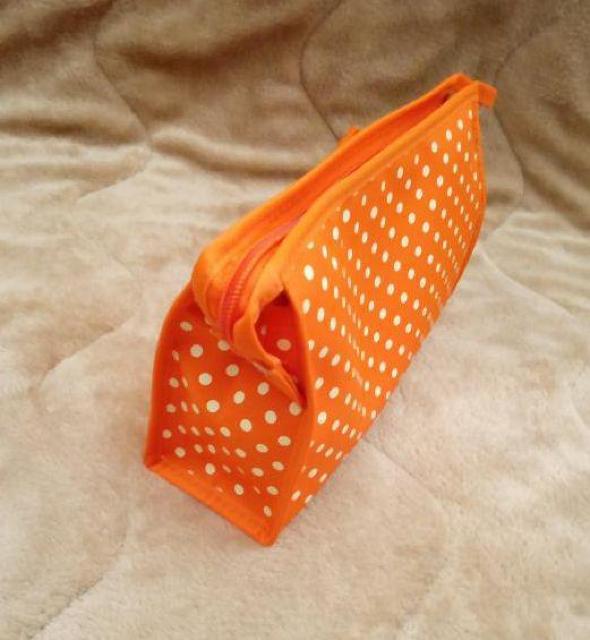 新品◆オレンジ ドット コスメ ポーチ ミニミラー付き < 女性ファッション  新品◆オレンジ ドット コスメ ポーチ ミニミラー付き < 女性ファッションの