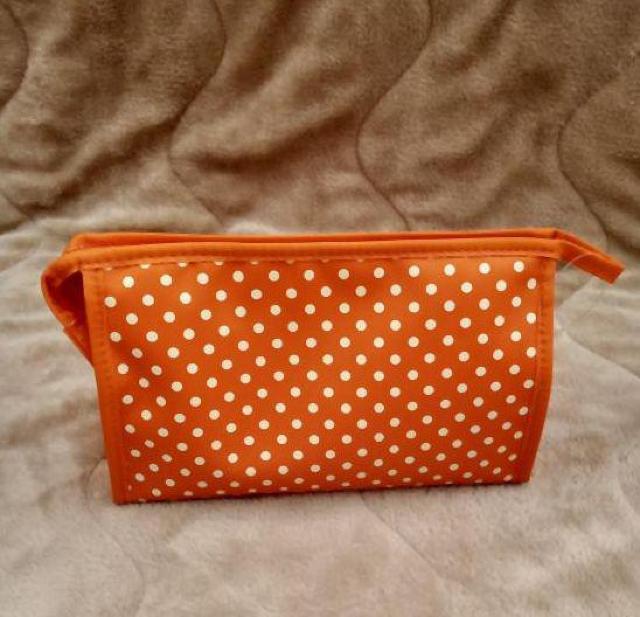 新品◆オレンジ ドット コスメ ポーチ ミニミラー付き < 女性ファッション  新品◆オレンジ ドット コスメ ポーチ ミニミラー付き < 女性ファッションの