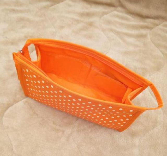 新品◆オレンジ ドット コスメ ポーチ ミニミラー付き < 女性ファッション  新品◆オレンジ ドット コスメ ポーチ ミニミラー付き < 女性ファッションの