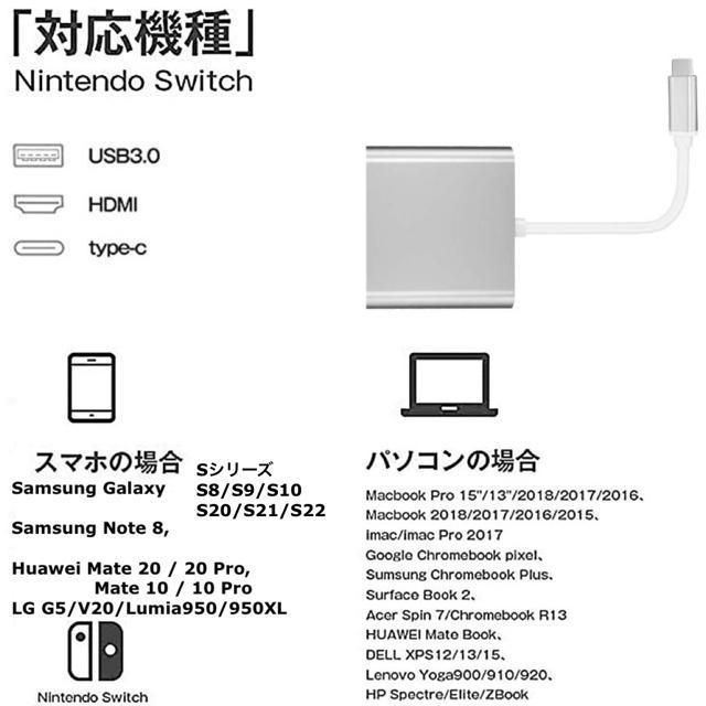 TypeC HDMI 変換アダプタ ケーブル スイッチ スマホ Galaxy iPadPro MacBook テレビ接続 < 家電/AV  TypeC HDMI 変換アダプタ ケーブル スイッチ スマホ Galaxy iPadPro MacBook テレビ接続 < 家電/AVの