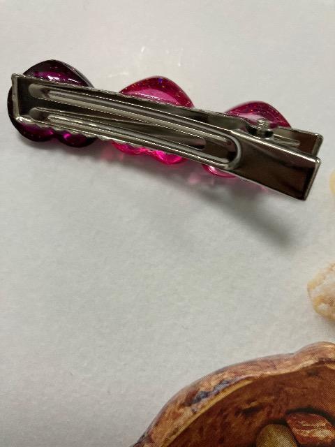 ハンドメイド レジン ヘアクリップ2点セット ハート ピンク < 女性ファッション  ハンドメイド レジン ヘアクリップ2点セット ハート ピンク < 女性ファッションの