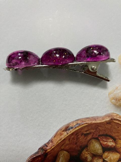 ハンドメイド レジン ヘアクリップ2点セット ハート ピンク < 女性ファッション  ハンドメイド レジン ヘアクリップ2点セット ハート ピンク < 女性ファッションの