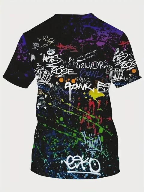 ヤス価格890円★メンズ グラフィティ グラフィックプリント Tシャツ、カジュアル 半袖 USAサイズL(日本サイズXXL相当) < 男性ファッション ヤス価格890円★メンズ グラフィティ グラフィックプリント Tシャツ、カジュアル 半袖 USAサイズL(日本サイズXXL相当) < 男性ファッションの