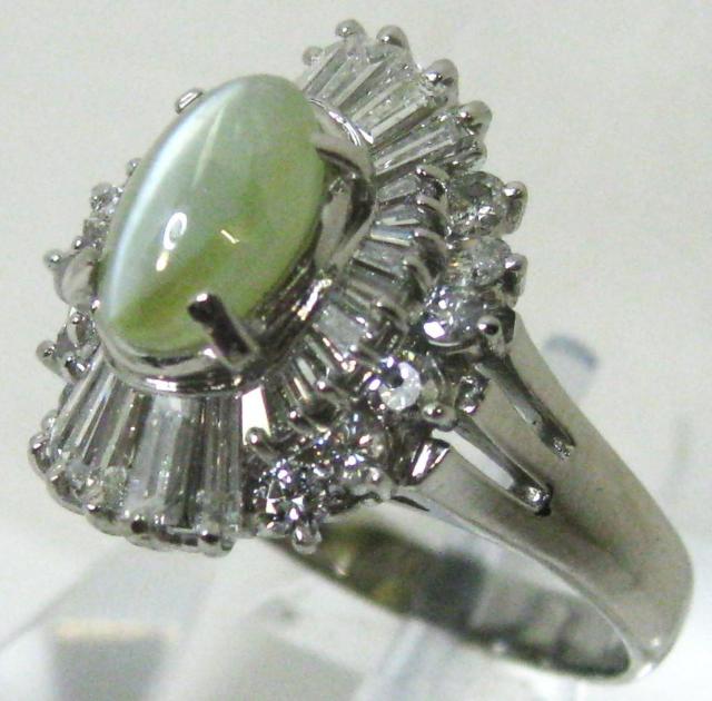 極美品Pt900プラチナリング キャッツアイ3.56ctダイヤ2.08ct#18 < 女性アクセサリー/時計 極美品Pt900プラチナリング キャッツアイ3.56ctダイヤ2.08ct#18 < 女性アクセサリー/時計の