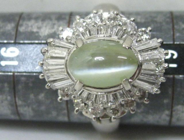 極美品Pt900プラチナリング キャッツアイ3.56ctダイヤ2.08ct#18 < 女性アクセサリー/時計 極美品Pt900プラチナリング キャッツアイ3.56ctダイヤ2.08ct#18 < 女性アクセサリー/時計の