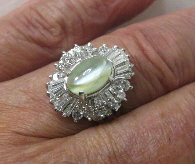 極美品Pt900プラチナリング キャッツアイ3.56ctダイヤ2.08ct#18 < 女性アクセサリー/時計 極美品Pt900プラチナリング キャッツアイ3.56ctダイヤ2.08ct#18 < 女性アクセサリー/時計の