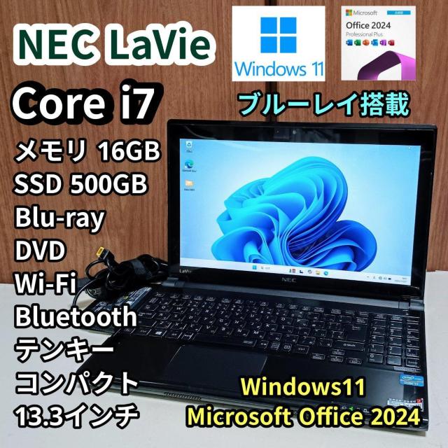 NEC LaVie Corei7 16GB SSD500GB u[C WebJ Windows11 Office   PC{/Ӌ@ 