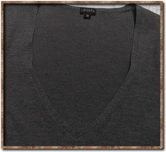 ジョセフ シルクVネックリブニットカットソー グレー < ブランド ジョセフ シルクVネックリブニットカットソー グレー < ブランドの