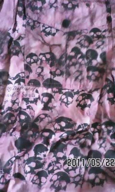 hNAOTO・タイダイ染めクラッシュ生地スカル柄編上ロングシャツ < ブランド hNAOTO・タイダイ染めクラッシュ生地スカル柄編上ロングシャツ < ブランドの