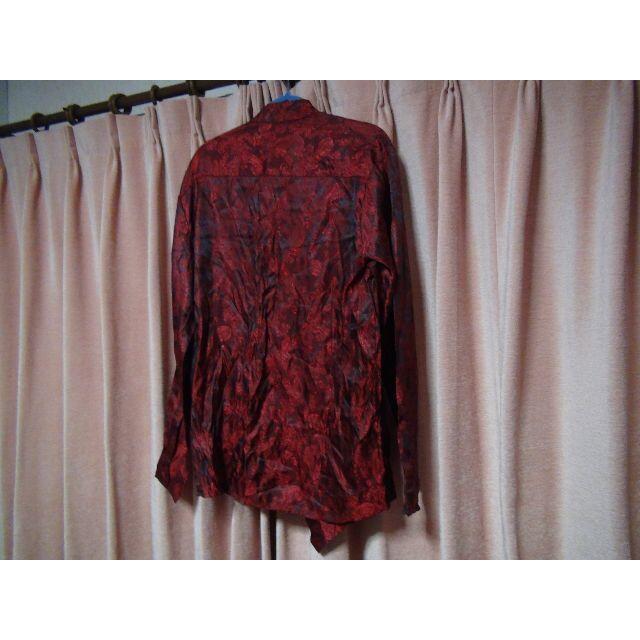 Amade メンズ シャツ 長袖 ペイズリー柄 ワインレッド(XL)!。 < 男性ファッション Amade メンズ シャツ 長袖 ペイズリー柄 ワインレッド(XL)!。 < 男性ファッションの