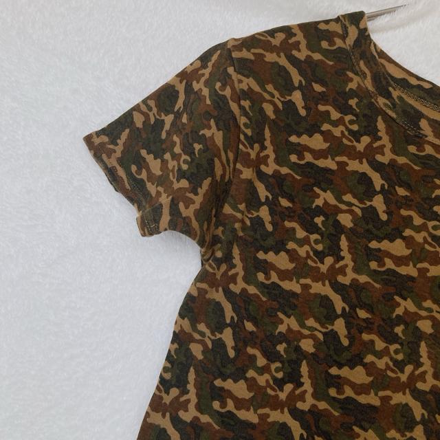 カモフラージュ 迷彩柄 総柄 半袖 Tシャツ チビT カーキ M ストレッチ N2m < 女性ファッション カモフラージュ 迷彩柄 総柄 半袖 Tシャツ チビT カーキ M ストレッチ N2m < 女性ファッションの