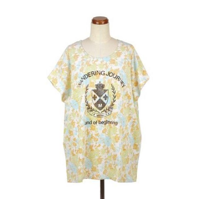 裏プリントカレッジTシャツ チュニック Mサイズ < 女性ファッション  裏プリントカレッジTシャツ チュニック Mサイズ  < 女性ファッションの