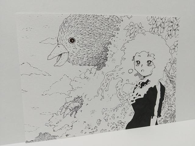 オリジナルイラスト 手描きイラスト 植物 鳥 女の子 ハンドメイド 絵 モノクロ アナログ アート illustrationart < アニメ/コミック/キャラクター  オリジナルイラスト 手描きイラスト 植物 鳥 女の子 ハンドメイド 絵 モノクロ アナログ アート illustrationart < アニメ/コミック/キャラクターの