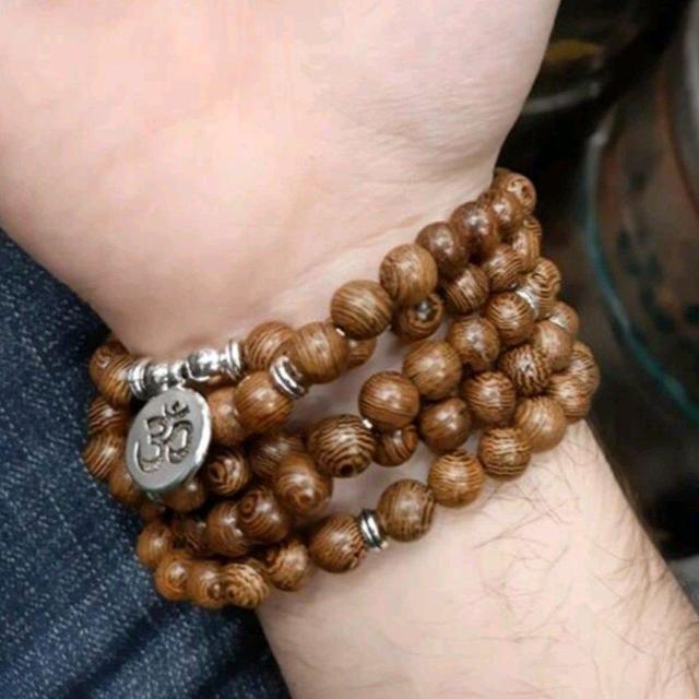 新品★108珠マラの木のブレスレット兼用ネックレス < 男性アクセサリー/時計  新品★108珠マラの木のブレスレット兼用ネックレス < 男性アクセサリー/時計の