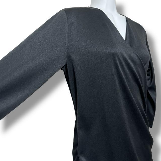 【新品】両サイドシャーリング入フロントカシュクール7分袖カットソー < 女性ファッション  【新品】両サイドシャーリング入フロントカシュクール7分袖カットソー < 女性ファッションの