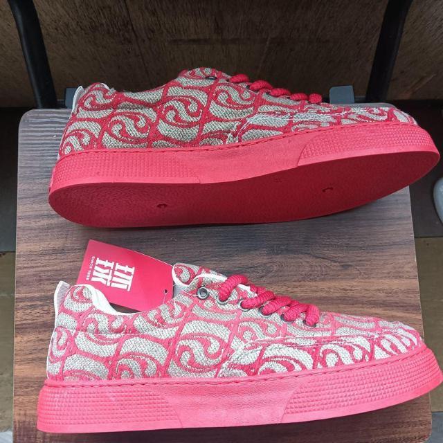 新品 26.5cm メンズ スニーカー レッド シューズ 靴 厚底 < 男性ファッション  新品 26.5cm メンズ スニーカー レッド シューズ 靴 厚底 < 男性ファッションの