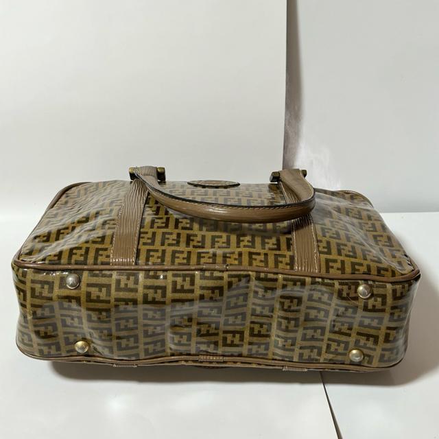 FENDI �t�F���f�B �Y�b�L�[�m �R�[�e�B���O�L�����o�X ���U�[ �n���h�o�b�O �u���E�� �S�[���h����