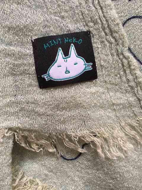 mintneko・バブルネコ柄ストール。ミントグリーン < ブランド mintneko・バブルネコ柄ストール。ミントグリーン < ブランドの