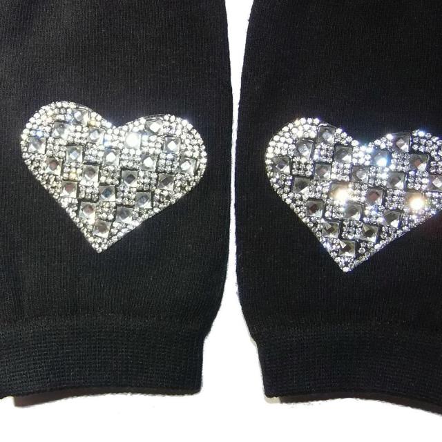 ラインストーン ハート ワッペン ハンドカバー グローブ 手袋 < 女性ファッション ラインストーン ハート ワッペン ハンドカバー グローブ 手袋 < 女性ファッションの