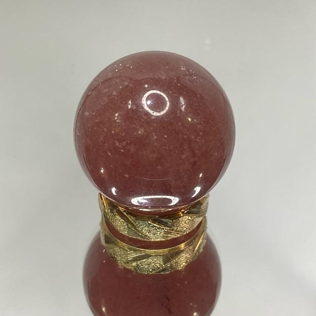 《置物No.230》天然石ピンクエピドートインクォーツ スフィア リング台座付き < インテリア/ライフ  《置物No.230》天然石ピンクエピドートインクォーツ スフィア リング台座付き  < インテリア/ライフの