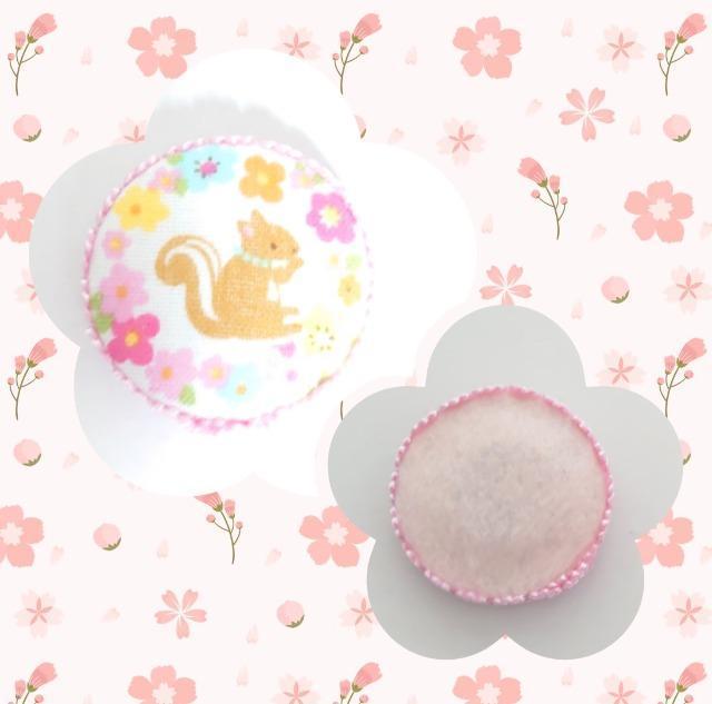ハンドメイド♪くるみボタンマグネット『春色アニマル』リス < ペット/手芸/園芸  ハンドメイド♪くるみボタンマグネット『春色アニマル』リス < ペット/手芸/園芸の
