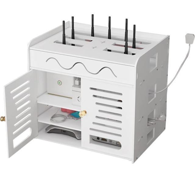 【新商品】防塵ボックス、ルーターオーガナイザー壁掛けとデスクトップ配置をサポート - ホワイト(36x26.5x32.5cm) < PC本体/周辺機器 【新商品】防塵ボックス、ルーターオーガナイザー壁掛けとデスクトップ配置をサポート - ホワイト(36x26.5x32.5cm) < PC本体/周辺機器の