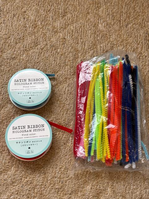 ラッピングリボン2種&モールセット < インテリア/ライフ ラッピングリボン2種&モールセット < インテリア/ライフの