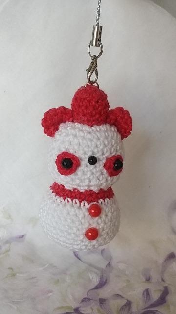 カラフルぱんだ*雪だるま*編みぐるみストラップ(赤) < ペット/手芸/園芸 カラフルぱんだ*雪だるま*編みぐるみストラップ(赤) < ペット/手芸/園芸の