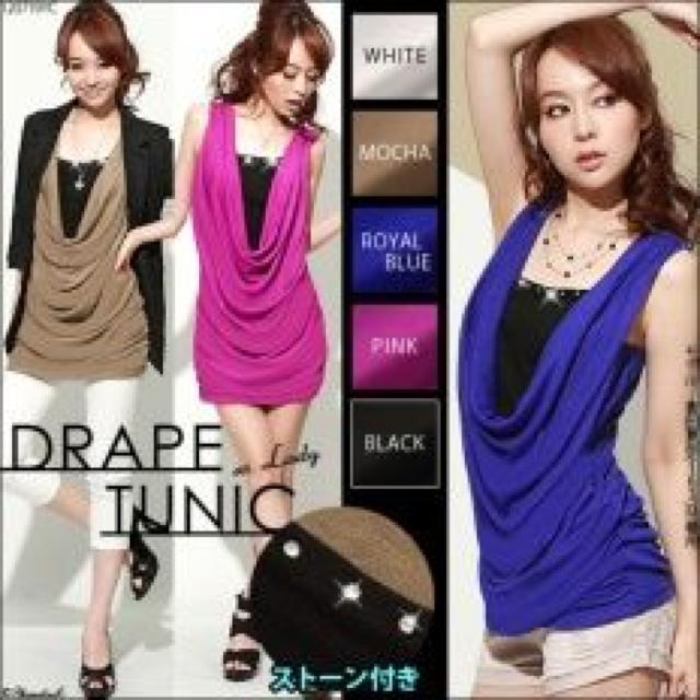 【夢展望】可愛い♪キラキラストーン付 ドレープタンクチュニックワンピ ブラック < ブランド  【夢展望】可愛い♪キラキラストーン付 ドレープタンクチュニックワンピ ブラック  < ブランドの