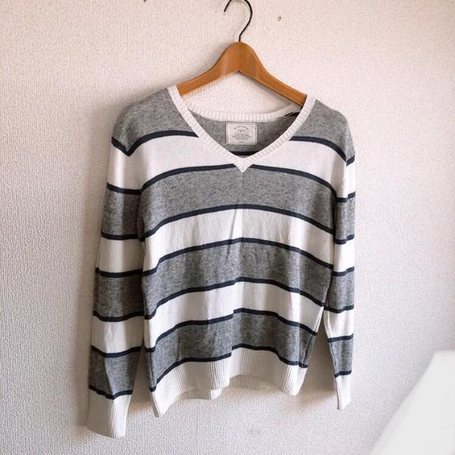 ◆Ungrid/アングリッド◆Vネックマルチボーダーニット★美シルエット♪春までOK < ブランド  ◆Ungrid/アングリッド◆Vネックマルチボーダーニット★美シルエット♪春までOK < ブランドの