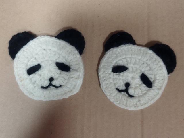 パンダのニットモチーフ 2個 アップリケ、パッチなどに < ペット/手芸/園芸  パンダのニットモチーフ 2個 アップリケ、パッチなどに  < ペット/手芸/園芸の