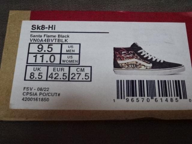 USA購入  バンズ 激レア USA限定【Sk8 Hi】Santa flame black 27.5セン < ブランド  USA購入  バンズ 激レア USA限定【Sk8 Hi】Santa flame black 27.5セン < ブランドの