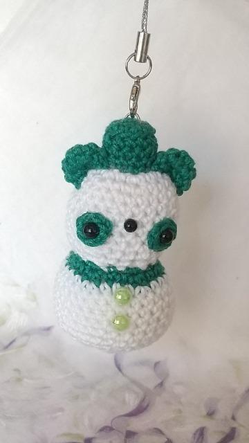 カラフルぱんだ*雪だるま*編みぐるみストラップ(サーフグリーン) < ペット/手芸/園芸 カラフルぱんだ*雪だるま*編みぐるみストラップ(サーフグリーン) < ペット/手芸/園芸の