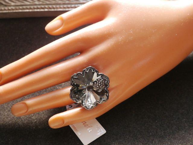 新品Pameraアンティーク調きらきら黒系クリスタル花リング指輪 F < 女性アクセサリー/時計  新品Pameraアンティーク調きらきら黒系クリスタル花リング指輪 F < 女性アクセサリー/時計の
