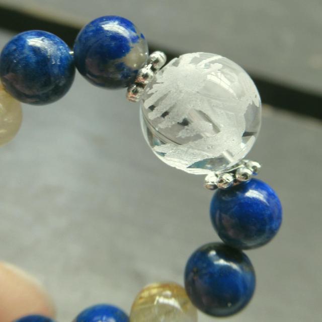 龍彫水晶xラピスラズリxルチルクォーツストラップ 天然石 < 家電/AV 龍彫水晶xラピスラズリxルチルクォーツストラップ 天然石 < 家電/AVの