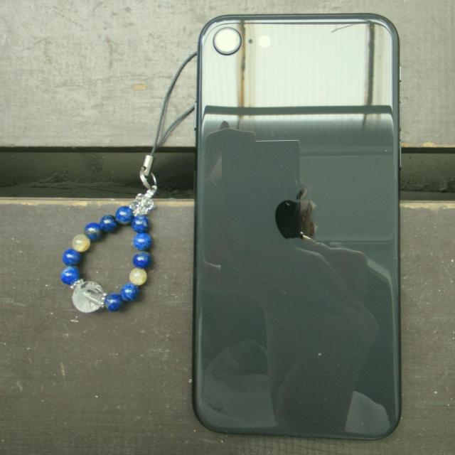 龍彫水晶xラピスラズリxルチルクォーツストラップ 天然石 < 家電/AV 龍彫水晶xラピスラズリxルチルクォーツストラップ 天然石 < 家電/AVの