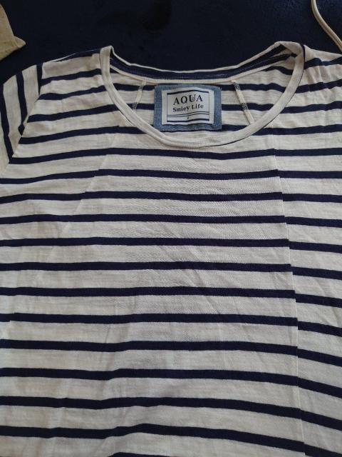 新品☆ネイビーボーダーカットソー フリーサイズ 着丈長め < 女性ファッション  新品☆ネイビーボーダーカットソー フリーサイズ 着丈長め < 女性ファッションの