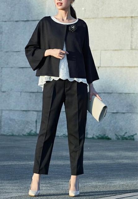 新品☆L♪黒おしゃれフォーマルパンツスーツset♪入学式卒業式にも♪☆R161 < 女性ファッション 新品☆L♪黒おしゃれフォーマルパンツスーツset♪入学式卒業式にも♪☆R161 < 女性ファッションの
