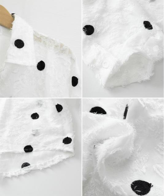 送料無料 新品 ドット柄カーディガン シースルートップス < 女性ファッション  送料無料 新品 ドット柄カーディガン シースルートップス < 女性ファッションの